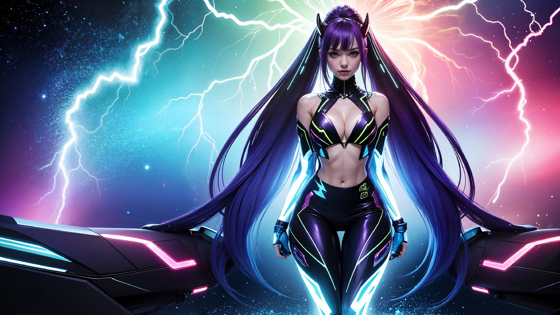 Charming Girl in an Alien Thunderstorm World