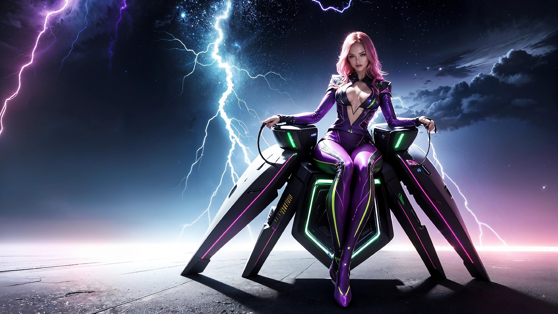 Charming Girl in an Alien Thunderstorm World