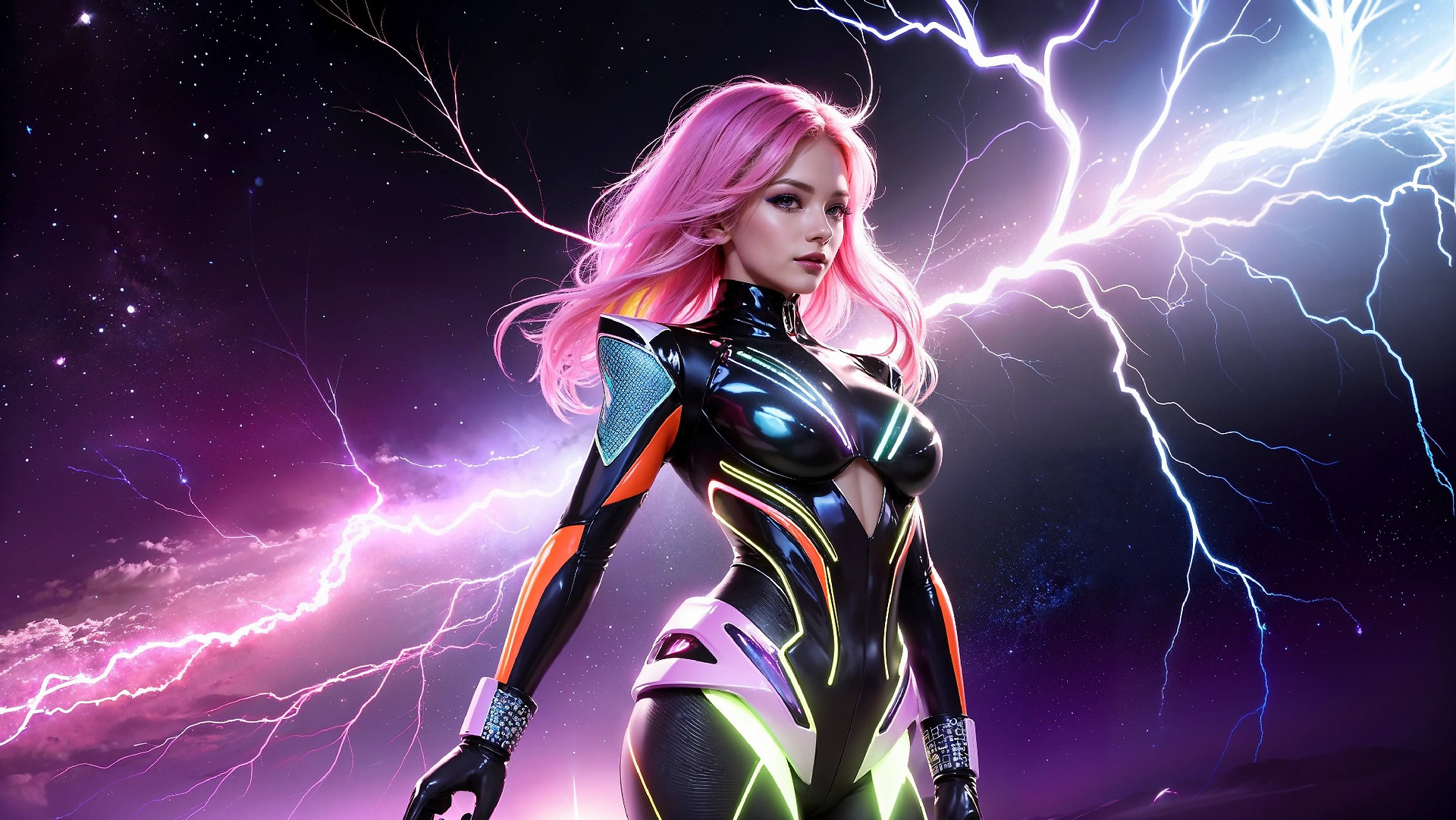 Charming Girl in an Alien Thunderstorm World