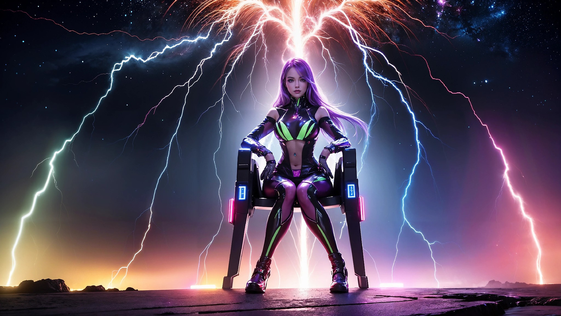 Charming Girl in an Alien Thunderstorm World