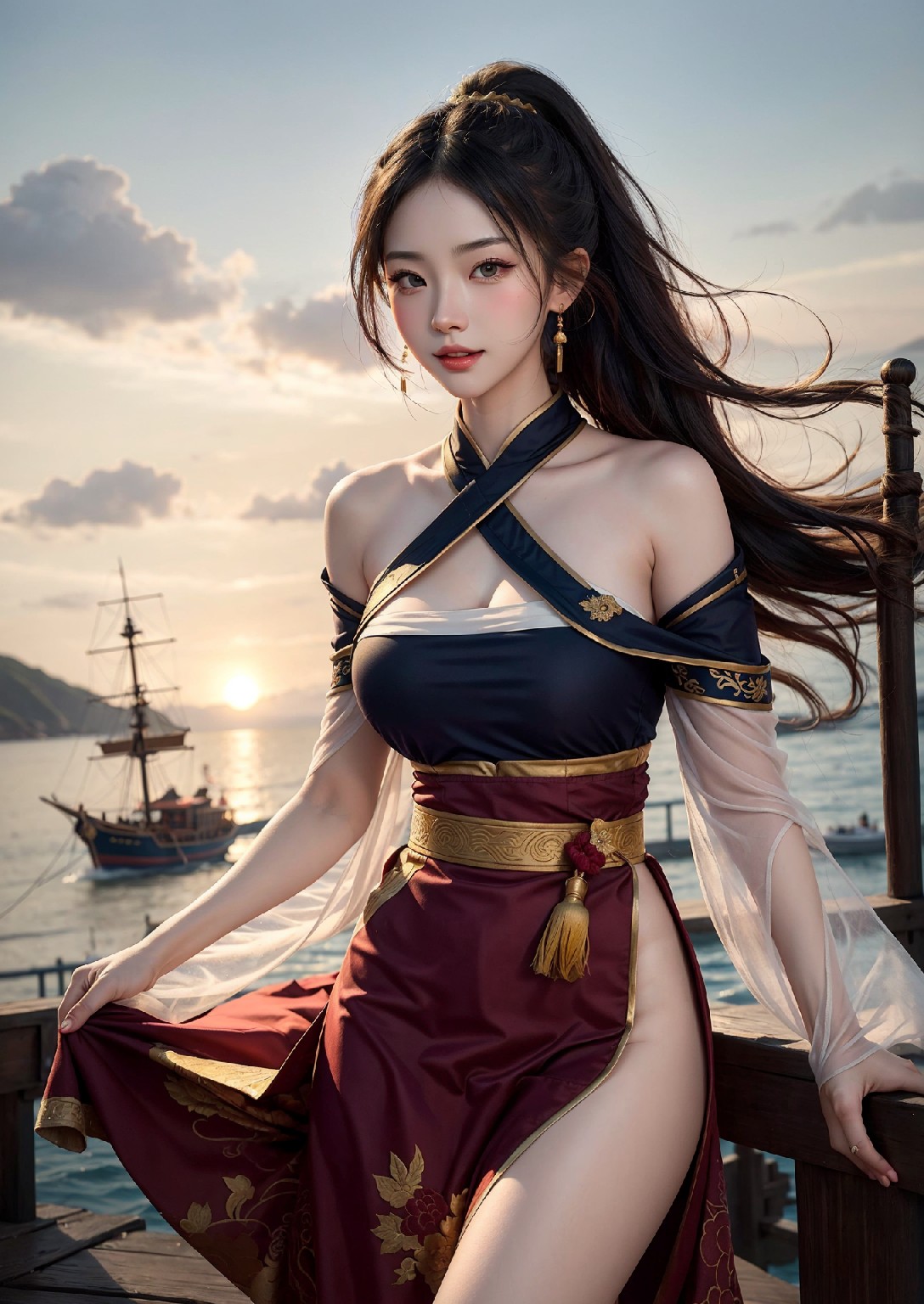 航行到西方的東方女孩