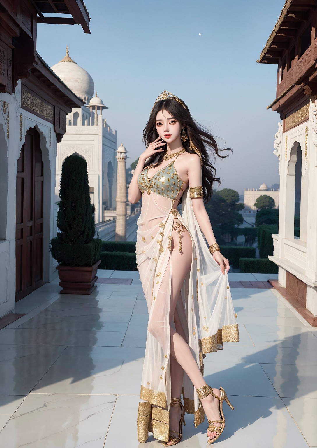 泰姬陵的美麗女人