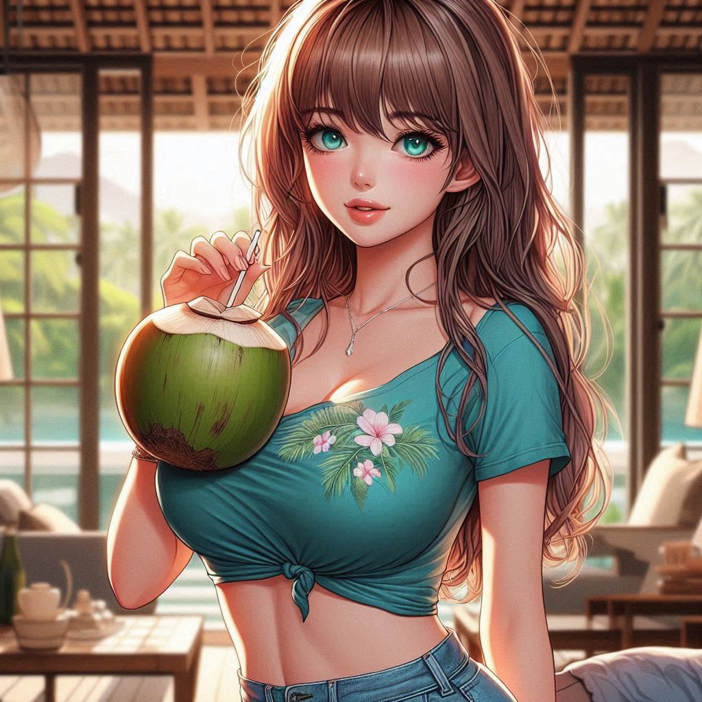 Cool juice at a tropical resort