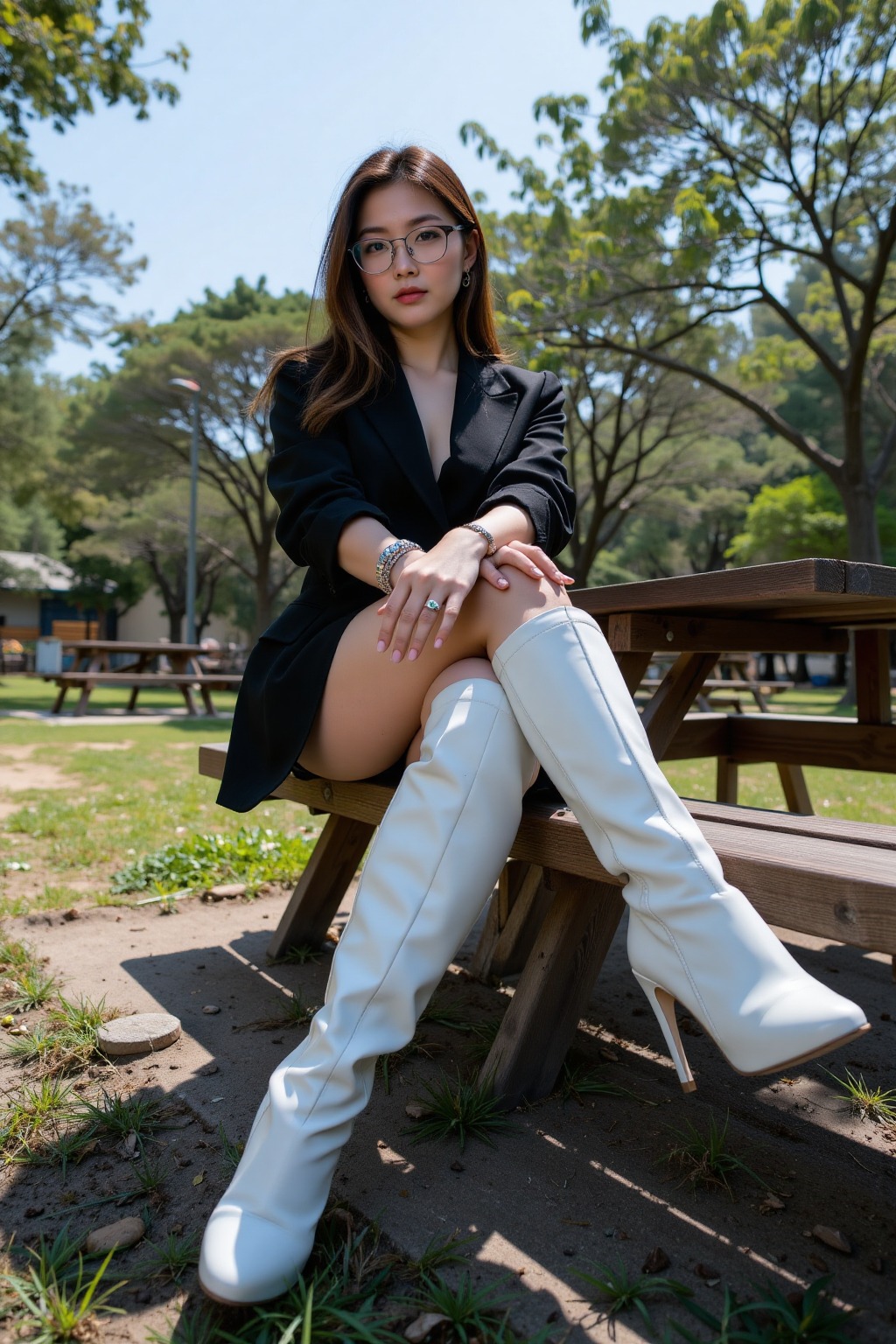 累了．在公園休息一下