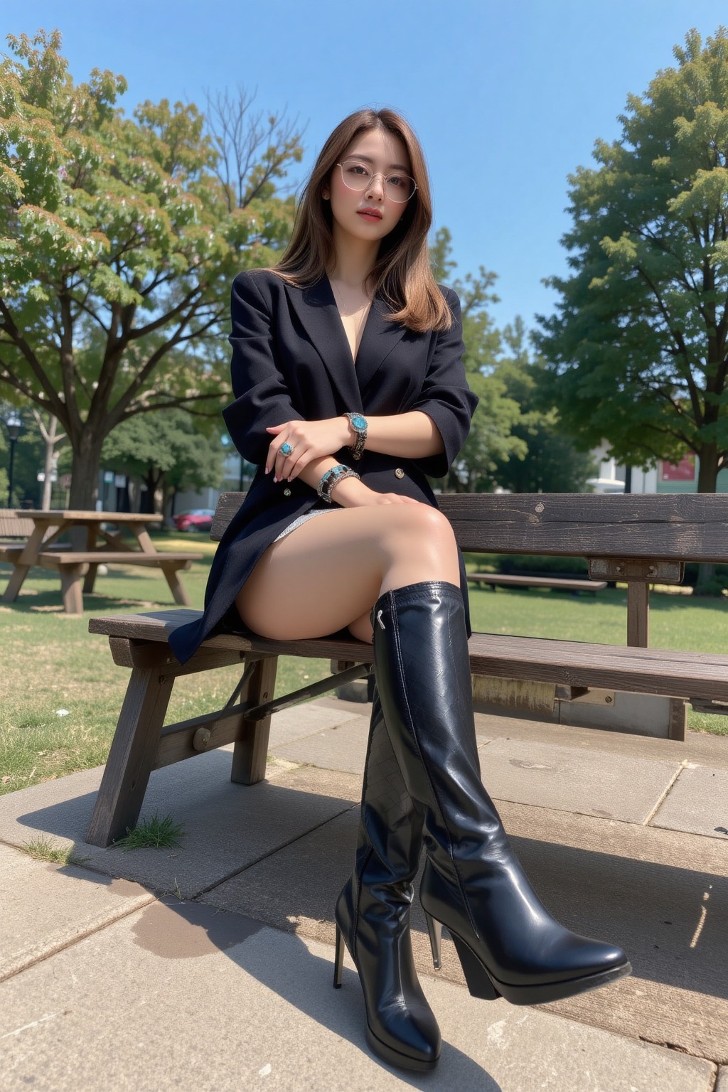 累了．在公園休息一下