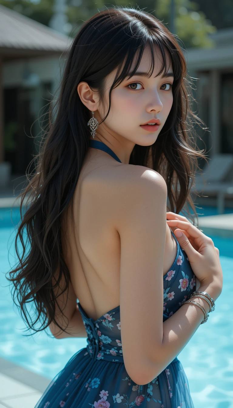 Girl by the pool