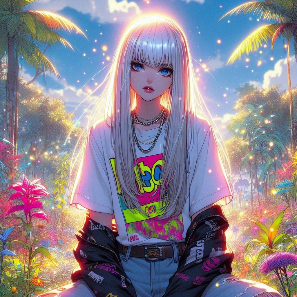 Punk Girl in the Jungle of the Future