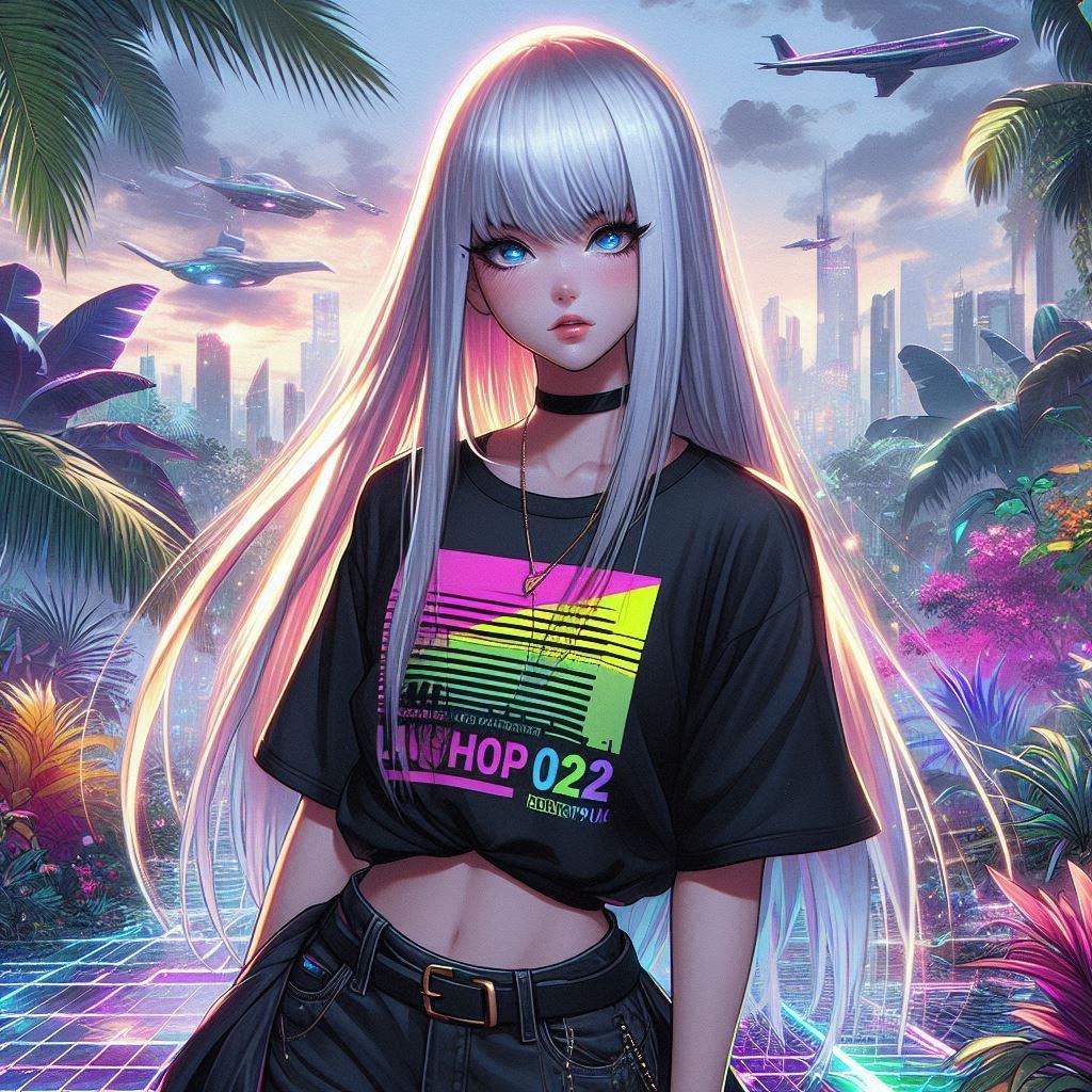 未來叢林中的龐克少女