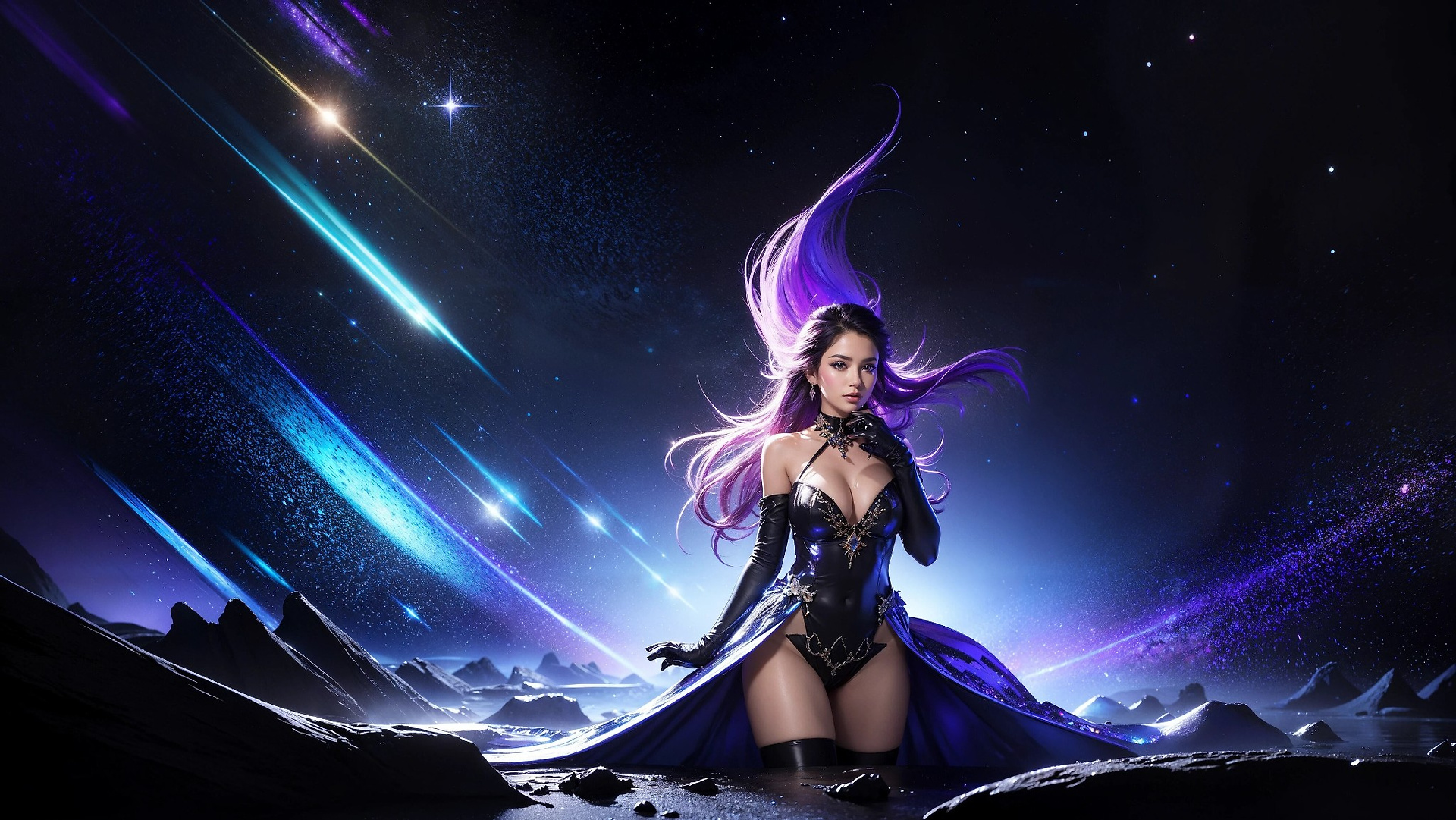 Vibrant Cosmic Princess Fashion