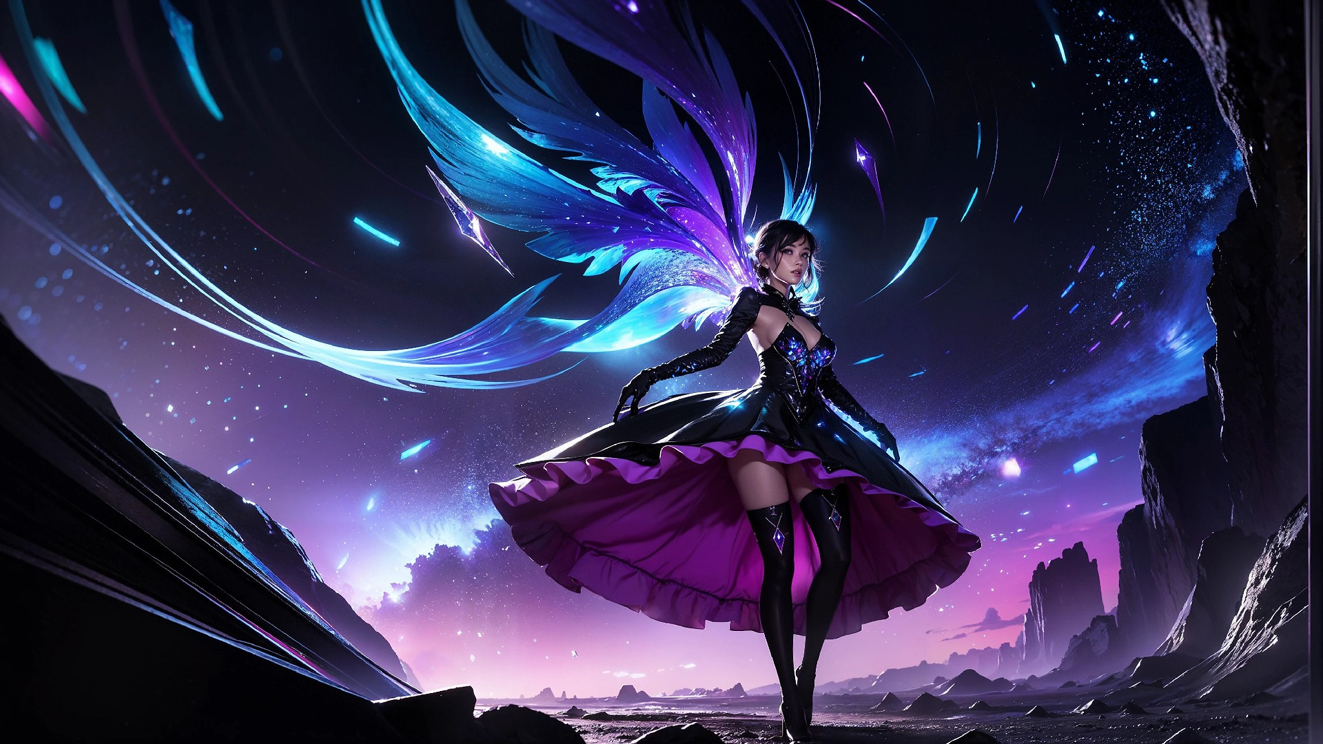 Vibrant Cosmic Princess Fashion