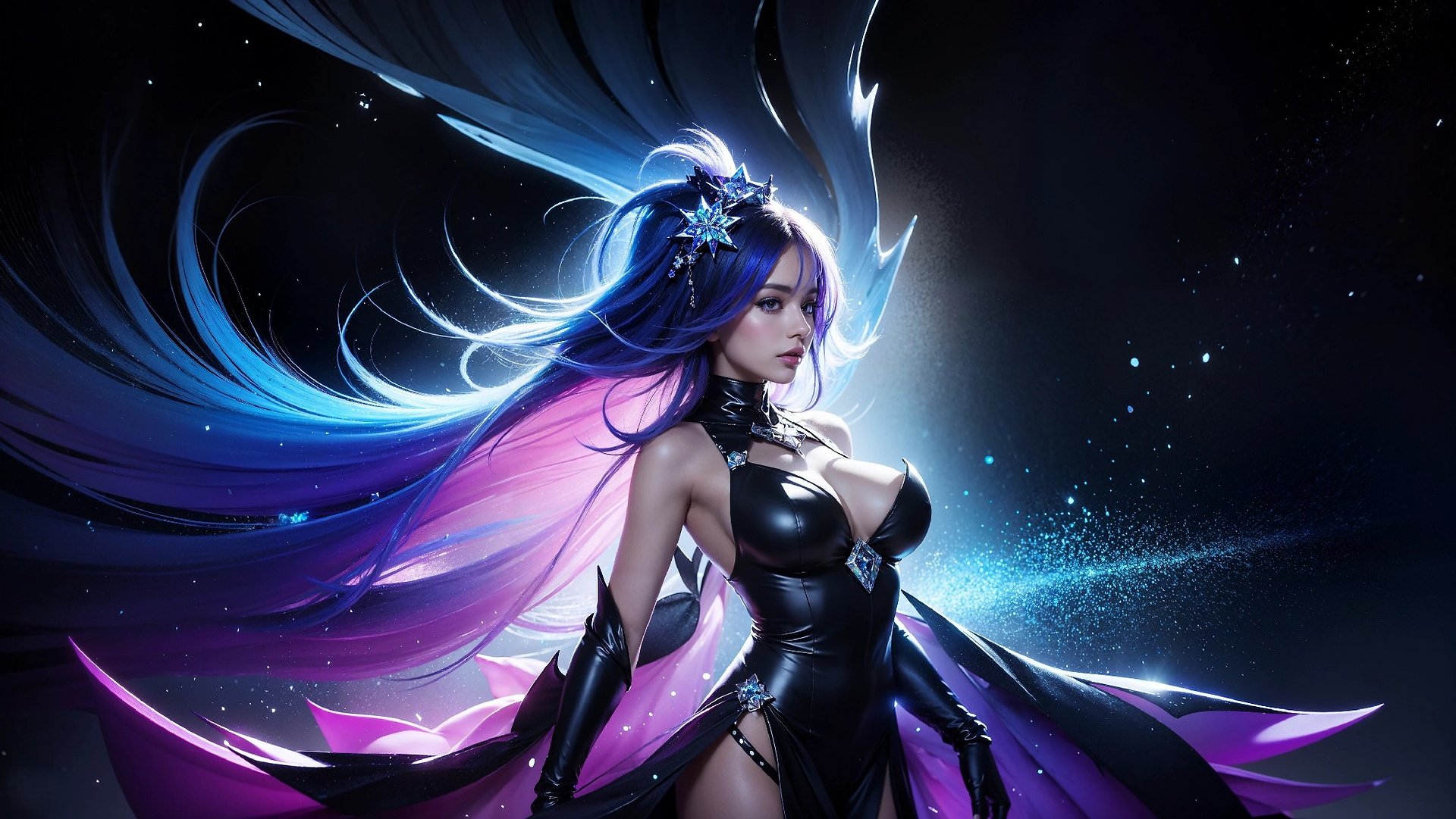Vibrant Cosmic Princess Fashion