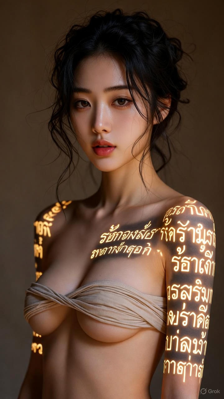 Thai Scripture Glowing Tattoo