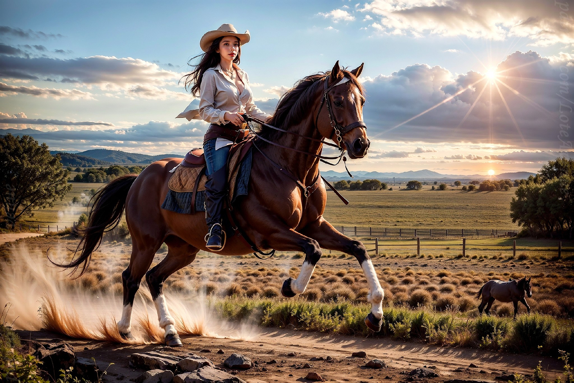 Grey. Horseback riding wallpaper style
