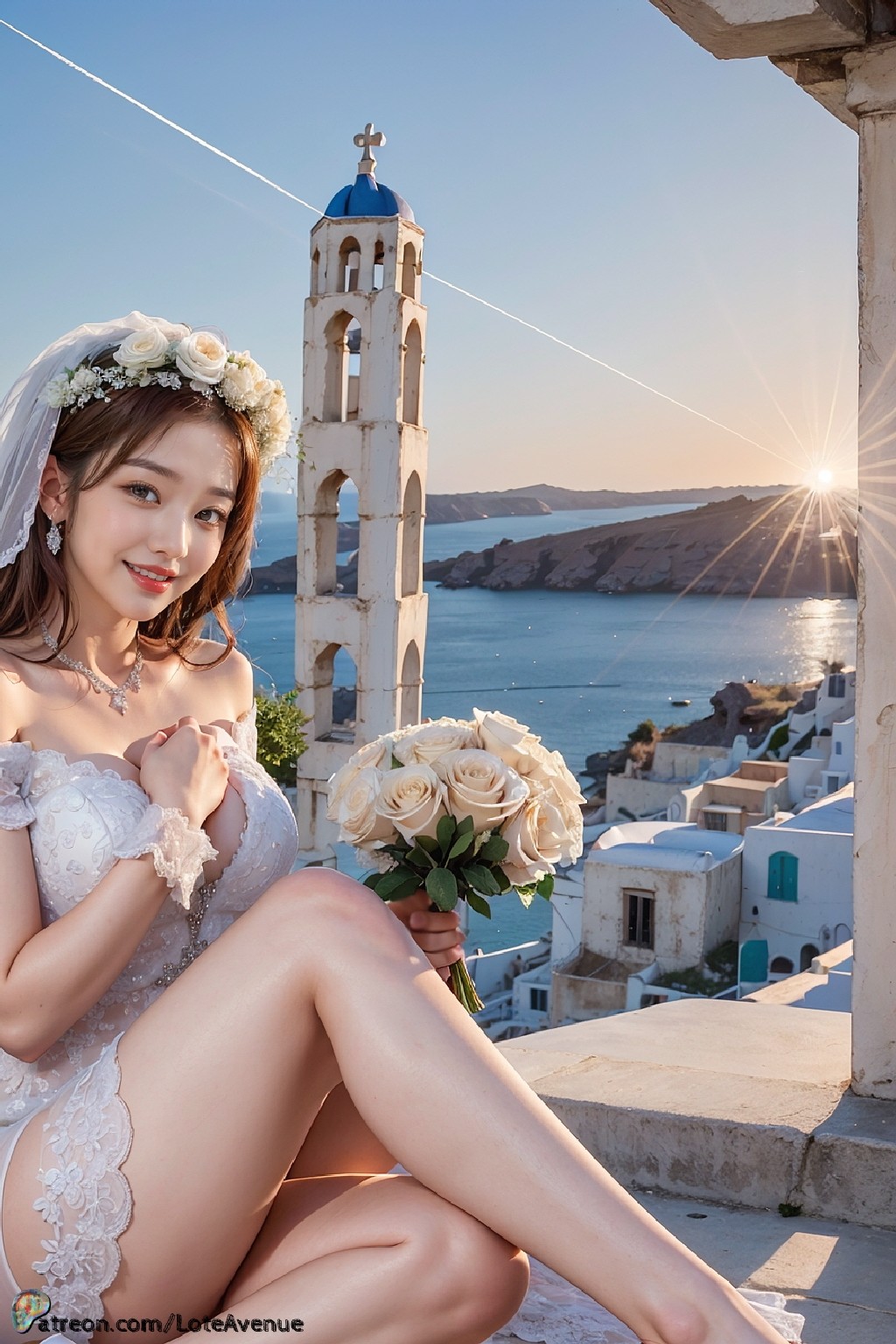 Santorini Bridal Cherry Blossoms