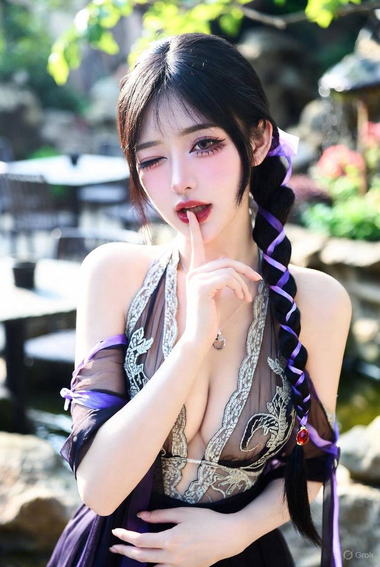 Sister's Purple Ribbon Costume