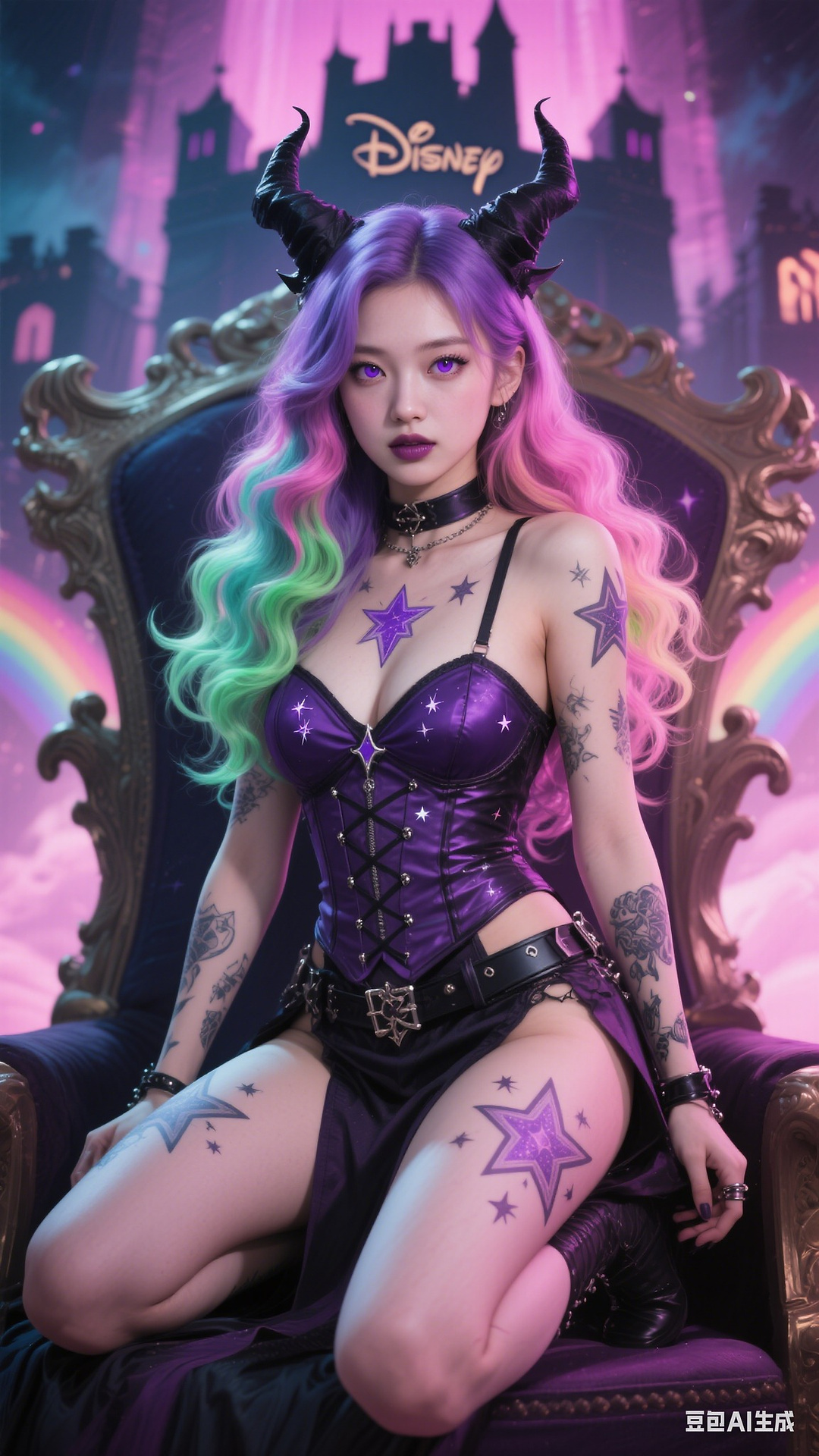 Goth Punk Rainbow Witch
