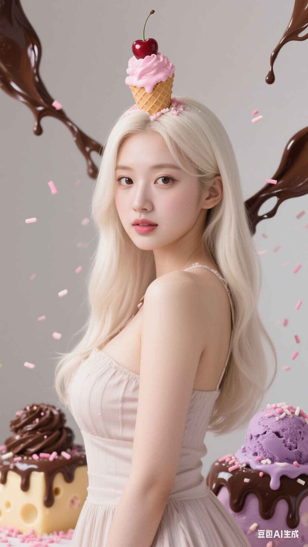 Cream Ice Cream Girl