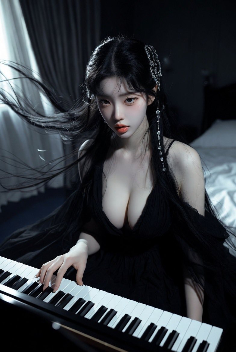 Sister practicing the piano