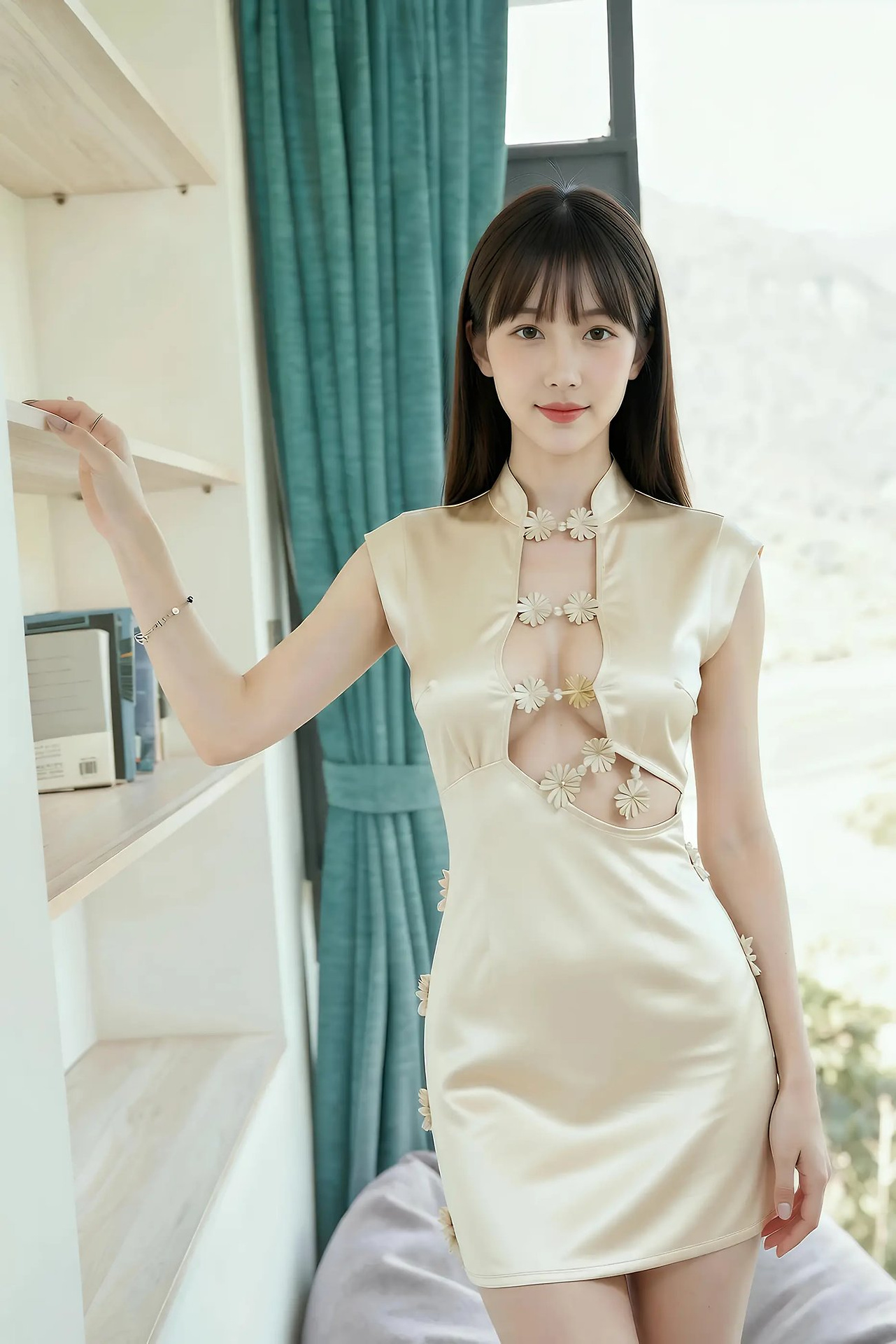 Wan 'er - Gold Modified Cheongsam