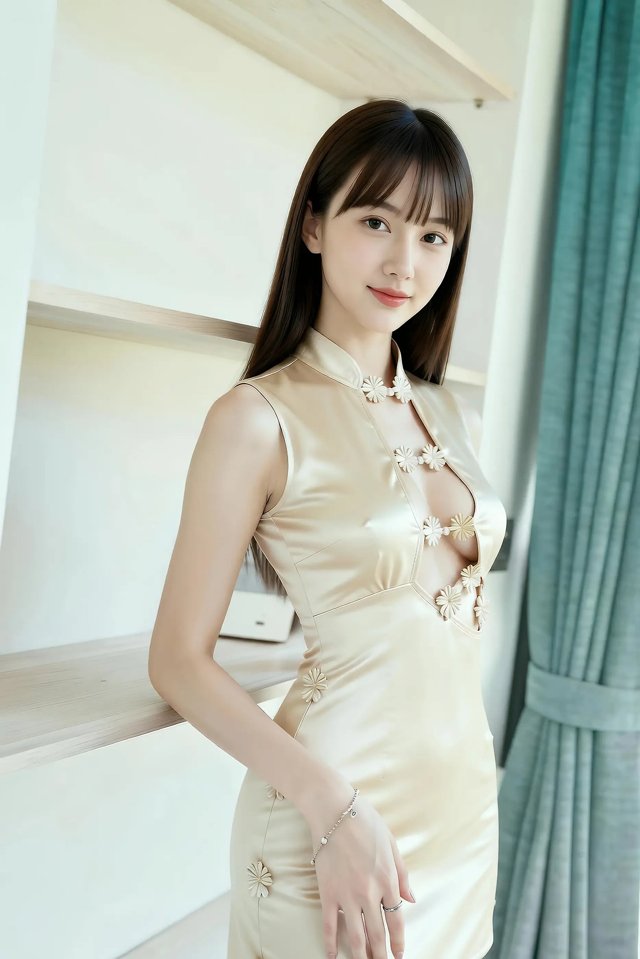 Wan 'er - Gold Modified Cheongsam