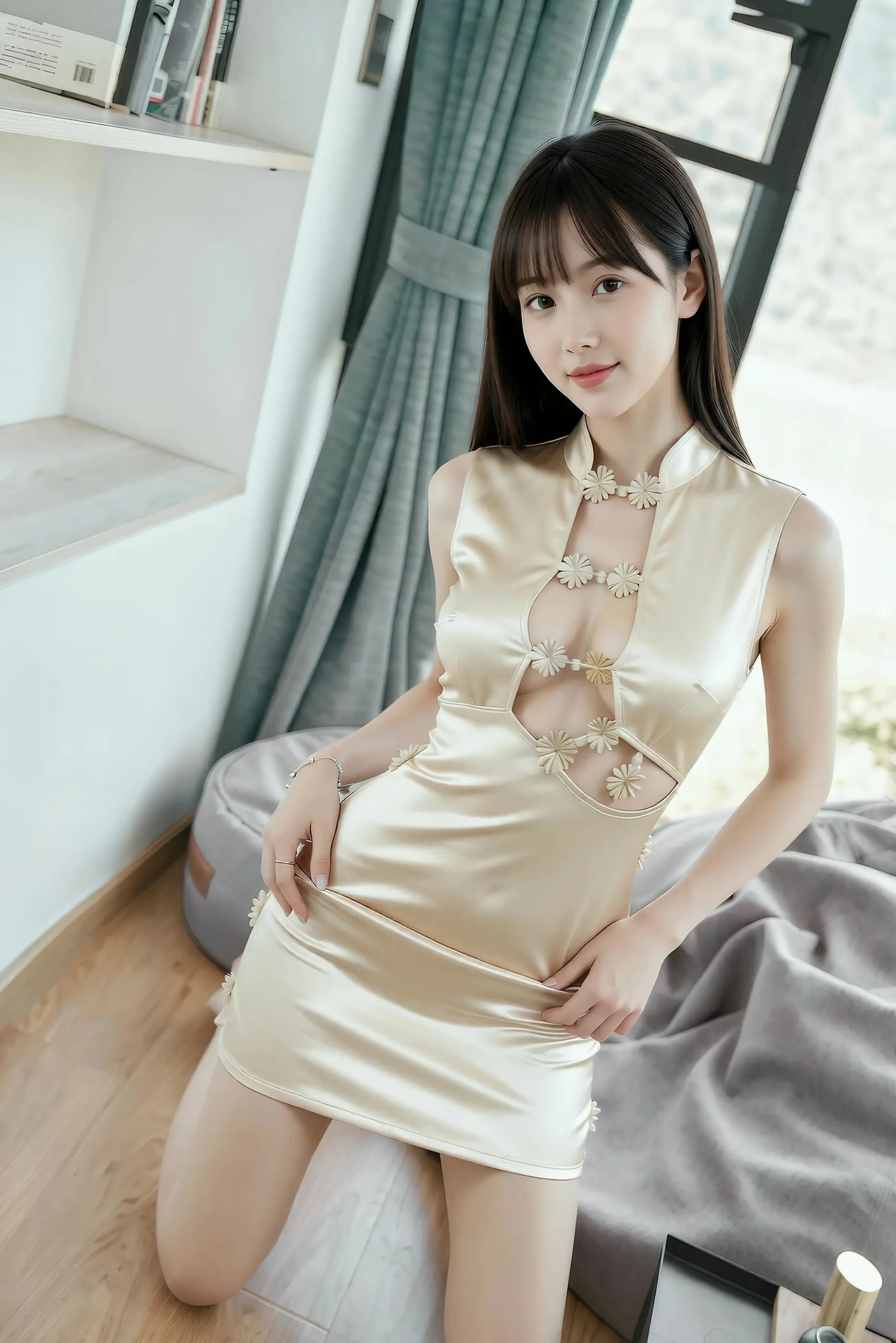 Wan 'er - Gold Modified Cheongsam