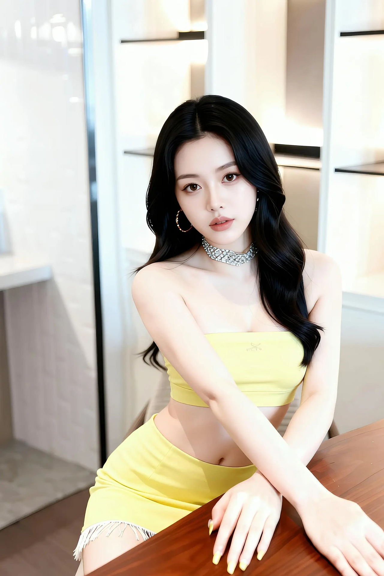 Leyao - Bright Yellow Waistband Girl