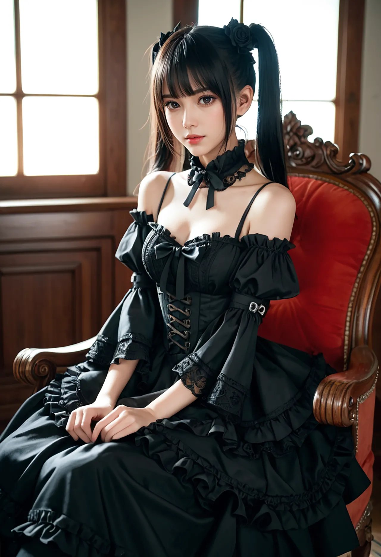 Twin-tail goth loli teenage girl and dressmaker insertion etch - Part 1
