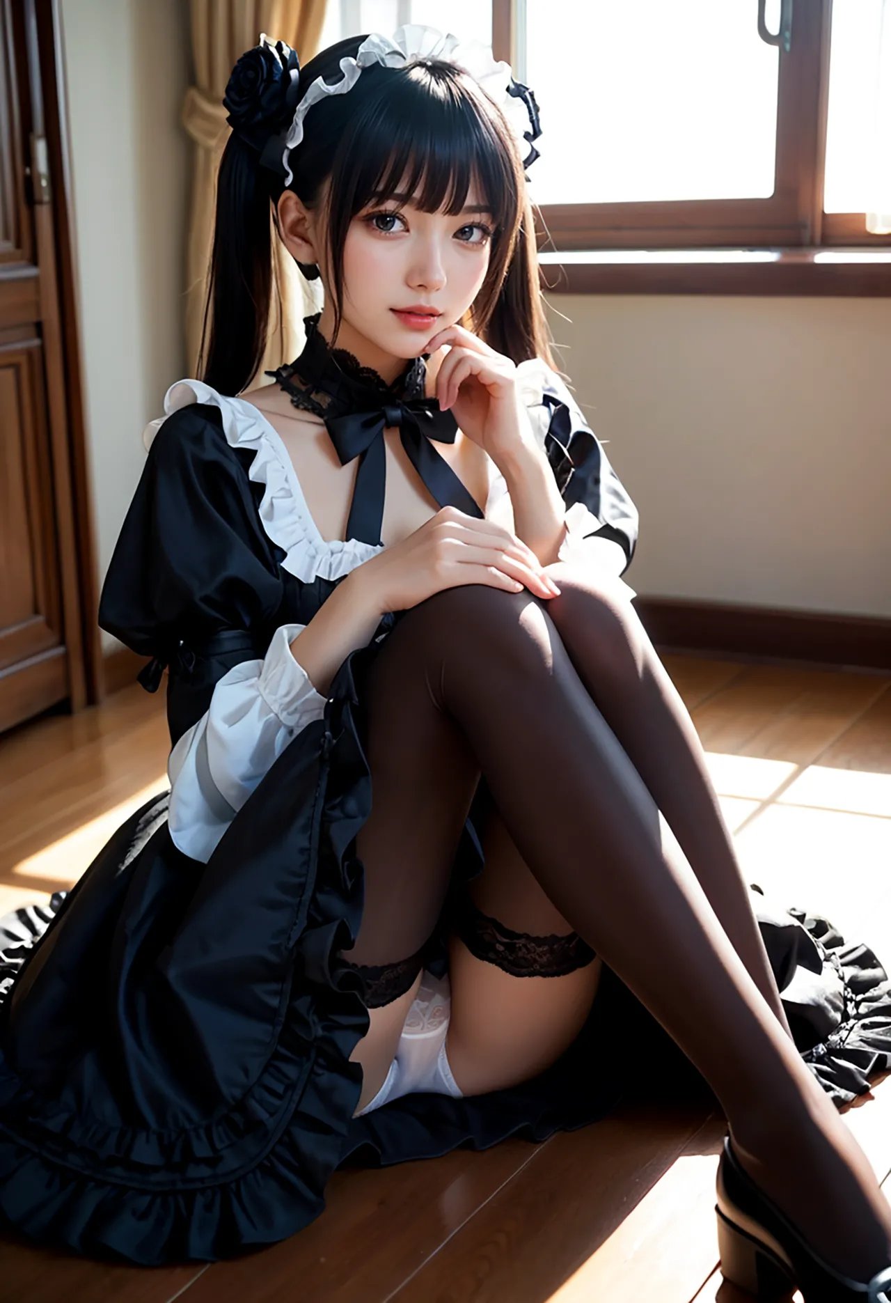 Twin-tail goth loli teenage girl and dressmaker insertion etch - Part 1