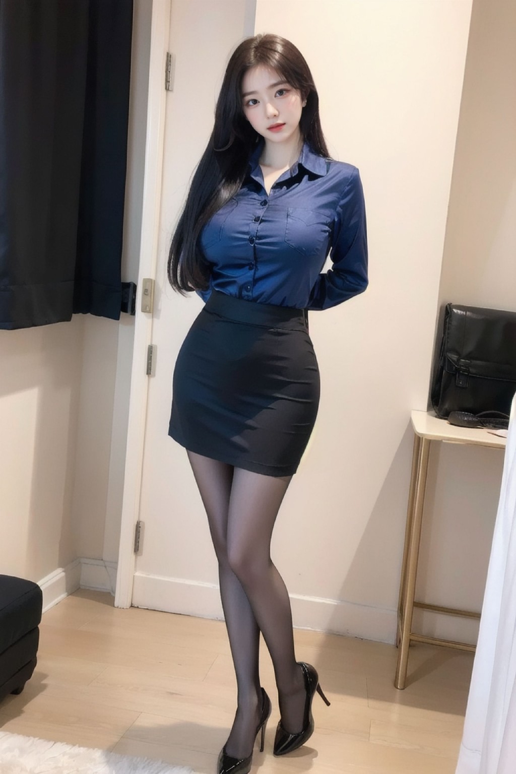 No723 Blue Office Shirt_80