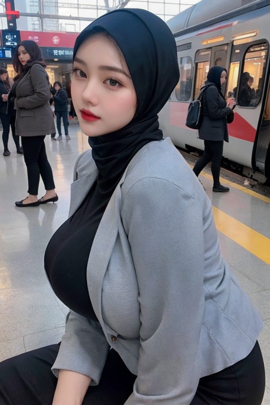 hijab in train